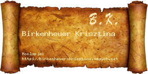Birkenheuer Krisztina névjegykártya